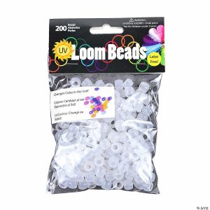 Kids’ Beading Supplies |  Bulk 200 Pc. UV Light Color-Changing Loom Bands Pony Beads Craft Supplies Kids' Beading Supplies