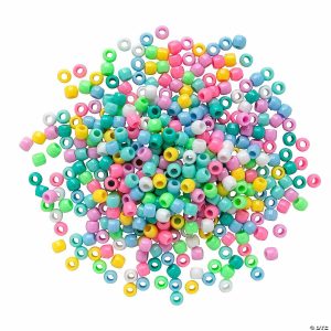 Kids’ Beading Supplies |  Bulk 2500 Pc. 6mm 1 Lb. of Pastel Pony Beads Craft Supplies Kids' Beading Supplies