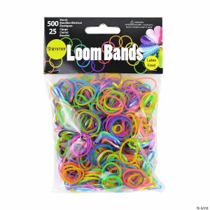 Kids’ Beading Supplies |  Bulk 525 Pc. Shimmer Loom Bands with Plastic Clasps Craft Supplies Kids' Beading Supplies