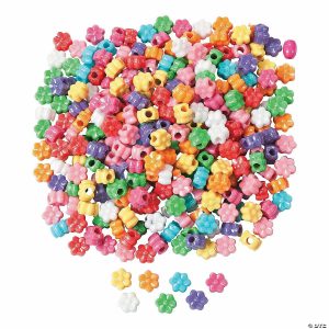 Kids’ Beading Supplies |  Bulk 600 Pc. 6mm 1/2 Lb. of Fabulous Flower Pony Beads Craft Supplies Kids' Beading Supplies