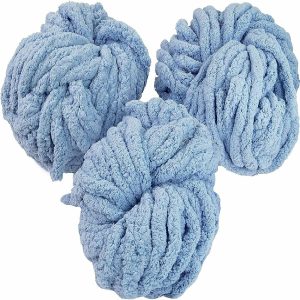 Knitting & Crochet |  iDIY Chunky Yarn 3 Pack (24 Yards Each Skein) – ICY Blue – Fluffy Chenille Yarn Perfect for Soft Throw and Baby Blankets, Arm Knitting, Crocheting and DIY Craft Knitting & Crochet Knitting & Crochet