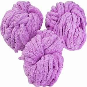 Knitting & Crochet |  iDIY Chunky Yarn 3 Pack (24 Yards Each Skein) – Purple – Fluffy Chenille Yarn Perfect for Soft Throw and Baby Blankets, Arm Knitting, Crocheting and DIY Crafts Knitting & Crochet Knitting & Crochet