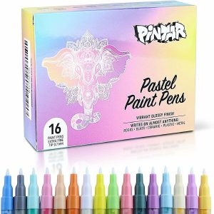 Markers |  Pintar 16 Pack Acrylic Pastel Paint Pens with 0.7mm Ultra Fine Tips / Default Title Craft Supplies Markers