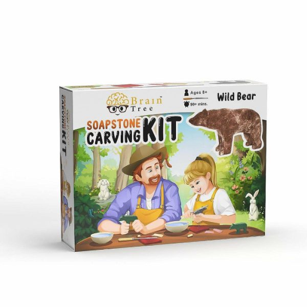 Modeling Clay |  Wild Bear Soapstone Carving Kit and Whittling, Carve Your Own Sculpture Craft Supplies Modeling Clay