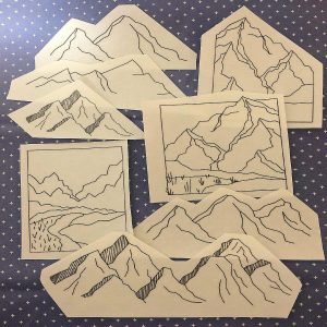 Needlework & Embroidery |  Mountains – Peel Stick and Stitch Hand Embroidery Patterns Needlework & Embroidery Needlework & Embroidery