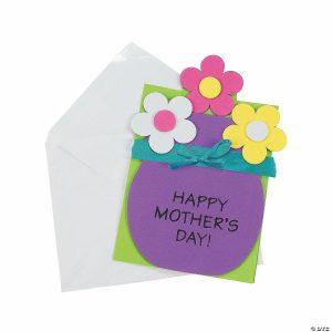 Novelty Crafts |  6 1/2″ Mother’s Day Pull-Out Flower Pot Card Craft Kit – Makes 12 Crafts for Kids Novelty Crafts