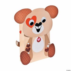 Novelty Crafts |  Puppy Valentine Card Holders Craft Kit – Makes 12 Crafts for Kids Novelty Crafts