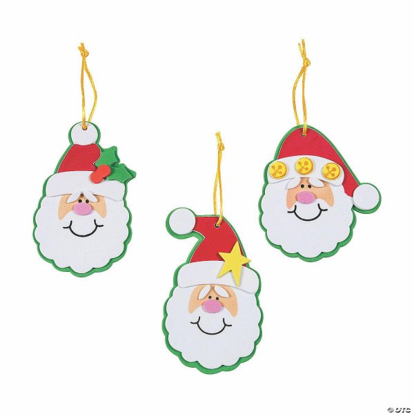 Ornament Crafts |  2 1/2″ x 4″ Bulk Simple Santa Christmas Ornament Craft Kit – Makes 50 Crafts for Kids Ornament Crafts