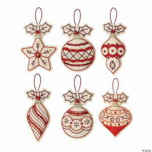 Ornament Crafts |  Bucilla Felt Ornaments Applique Kit Set Of 6-Classic Christmas Adult Crafts Ornament Crafts