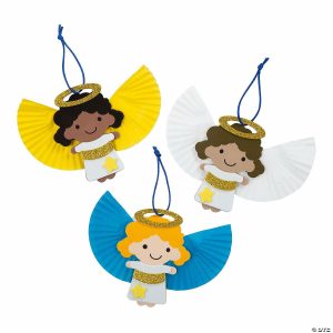 Ornament Crafts |  Cupcake Liner Angel Ornament Craft Kit – Makes 12 Crafts for Kids Ornament Crafts