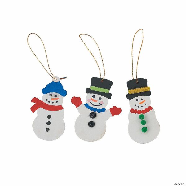 Ornament Crafts |  DIY Unfinished Wood Snowman Shape Ornaments – 12 Pc. Adult Crafts Ornament Crafts