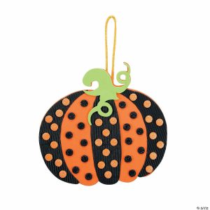 Ornament Crafts |  Polka Dot Pumpkin Ornament Craft Kit – Makes 12 Crafts for Kids Ornament Crafts