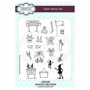 Paint Accessories |  Creative Expressions Santas Helpers A5 Clear Stamp Set Craft Supplies Paint Accessories