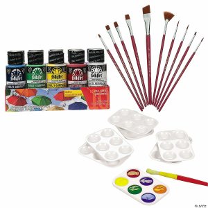 Paint Brushes |  FolkArt® Acrylic Paint & Brush Kit – 32 Pc. Art Supplies Paint Brushes