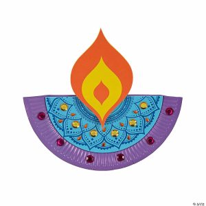 Paper Plate Crafts |  9 1/4″ x 9 1 4″ Diwali Candle Paper Plate Craft Kit – Makes 12 Crafts for Kids Paper Plate Crafts