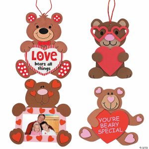 Paper Plate Crafts |  Bulk 48 Pc. Valentine&’s Day Teddy Bear Craft Kit – Makes 48 Crafts for Kids Paper Plate Crafts