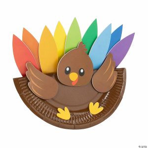 Paper Plate Crafts |  Thanksgiving Turkey Paper Plate Rocker Craft Kit – Makes 12 Crafts for Kids Paper Plate Crafts