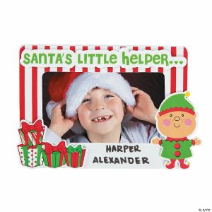 Photo Crafts |  Santa&’s Little Helper Picture Frame Magnet Christmas Craft Kit – Makes 12 Crafts for Kids Photo Crafts