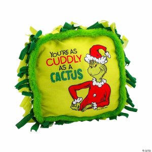 Pillow Crafts |  Dr. Seuss™ The Grinch Cactus Tied Pillow with Fur Trim Craft Kit – Makes 6 Crafts for Kids Pillow Crafts