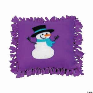 Pillow Crafts |  Fleece Snowman Tied Pillow Craft Kit – Makes 6 Crafts for Kids Pillow Crafts