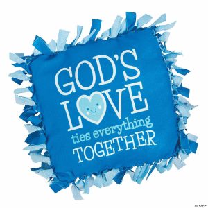 Pillow Crafts |  God&’s Love Tied Fleece Pillow Craft Kit – Makes 6 Crafts for Kids Pillow Crafts