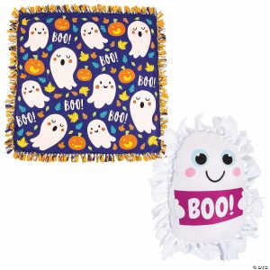 Pillow Crafts |  Halloween Fleece Tied Pillow & Throw Craft Kit Assortment – Makes 12 Crafts for Kids Pillow Crafts