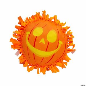 Pillow Crafts |  Halloween Jack-O&’-Lantern Fleece Tied Pillow Craft Kit – Makes 6 Crafts for Kids Pillow Crafts