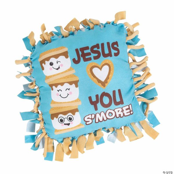 Pillow Crafts |  Jesus Loves You S&’more Fleece Tied Pillow Craft Kit – Makes 6 Crafts for Kids Pillow Crafts