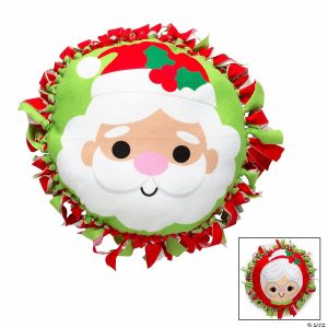 Pillow Crafts |  Mr. & Mrs. Claus Fleece Tied Pillow Craft Kit – Makes 6 Crafts for Kids Pillow Crafts