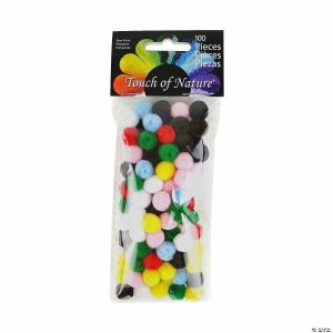 Poms & Chenille Stems |  Bulk 100 Pc. Touch of Nature® Itty Bitty Multicolor Pom-Poms Craft Supplies Poms & Chenille Stems