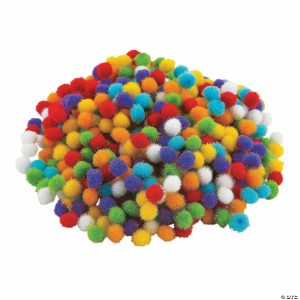 Poms & Chenille Stems |  Bulk 500 Pc. Itty Bitty Pom-Poms Craft Supplies Poms & Chenille Stems