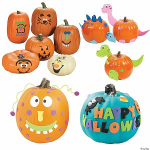 Pumpkin Decorating Kits |  Bulk 48 Pc. Pumpkin Decorating Craft Kit Assortment – Makes 48 Crafts for Kids Pumpkin Decorating Kits