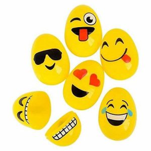 Pumpkin Decorating Kits |  Emoticon Plastic Easter Egg Hunt 12-count Set Emoji Faces Crafts for Kids Pumpkin Decorating Kits