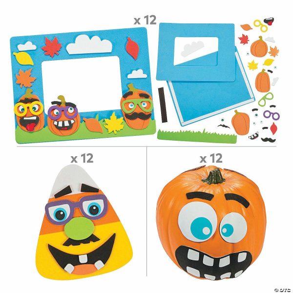 Pumpkin Decorating Kits |  Funny Face Pumpkin Craft Kit Assortment – Makes 36 Crafts for Kids Pumpkin Decorating Kits