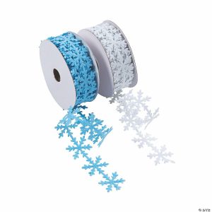 Ribbon |  1″ – Snowflake Die-Cut Ribbon Rolls – 2 Pc. Craft Supplies Ribbon