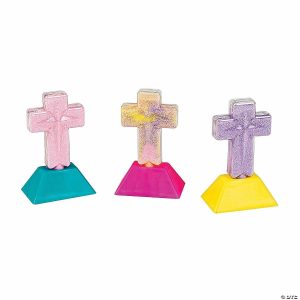 Sand Art |  3 1/8″ Religious Cross Sand Art Plastic Bottles – 12 Pc. Crafts for Kids Sand Art