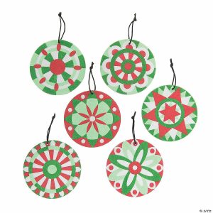 Sand Art |  Christmas Mandala Sand Art Ornaments – 24 Pc. Crafts for Kids Sand Art