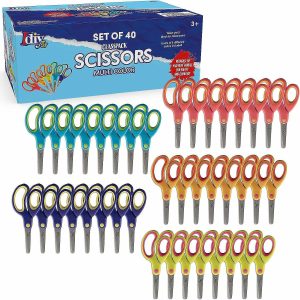 Scissors & Cutting Tools |  Kid’s Scissors Class Value pack Value (40pc) – 5″ Soft Grip Blunt Tip Safety Easy Cut Scissors Craft Supplies Scissors & Cutting Tools