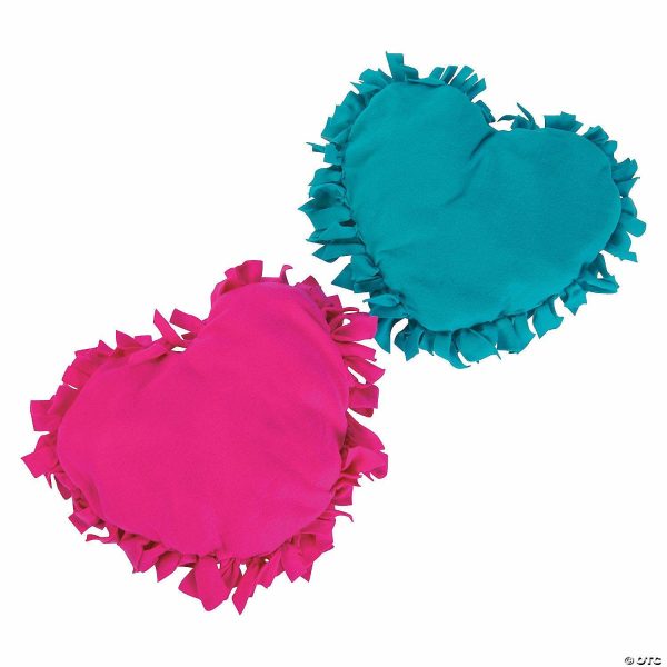 Senior Crafts |  17″ Fleece Pink & Blue Heart-Shaped Tied Pillow Craft Kit – Makes 6 Craft & Hobby Supplies Senior Crafts