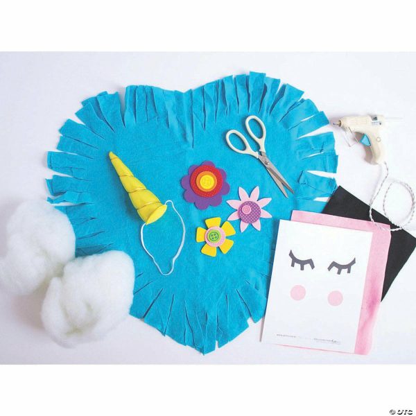 Senior Crafts |  17″ Fleece Pink & Blue Heart-Shaped Tied Pillow Craft Kit – Makes 6 Craft & Hobby Supplies Senior Crafts