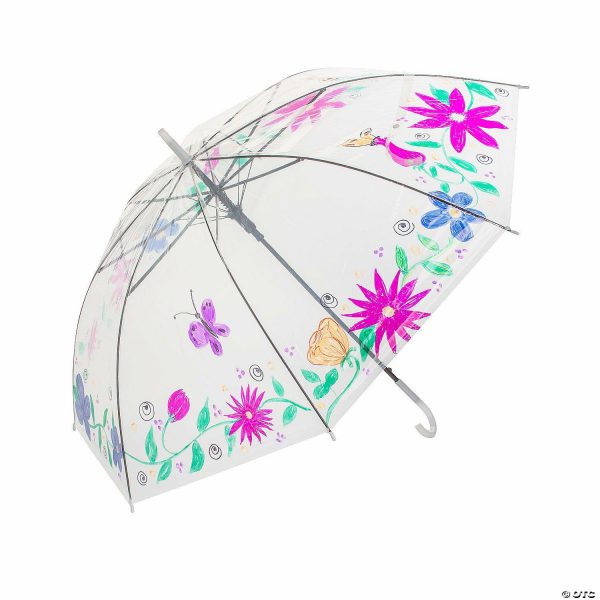 Senior Crafts |  28″ x 37″ Decorate Your Own Clear Plastic Umbrellas – 6 Pc. Craft & Hobby Supplies Senior Crafts