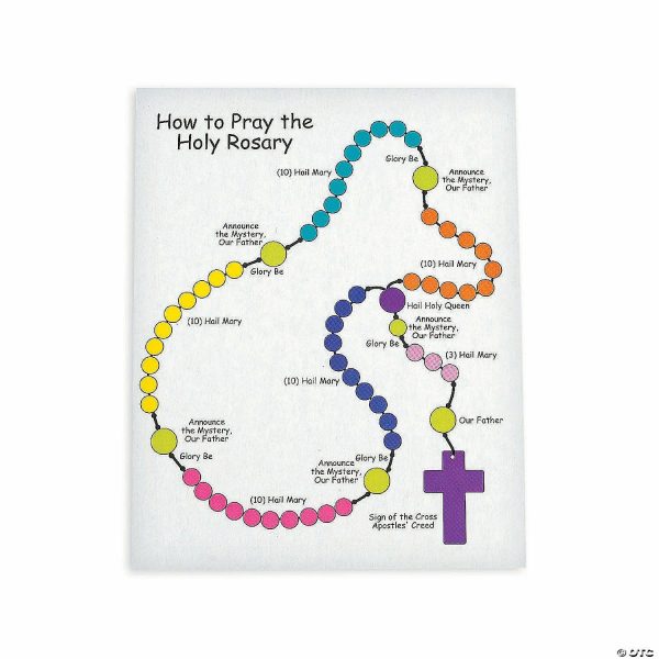 Senior Crafts |  36″ Jumbo Wooden “How To Pray the Rosary” Craft Kit – Makes 12 Craft & Hobby Supplies Senior Crafts