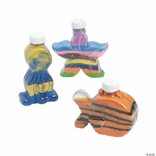 Senior Crafts |  4 3/4″ – 5 1 4″ Under the Sea Sand Art Plastic Bottles – 12 Pc. Craft & Hobby Supplies Senior Crafts