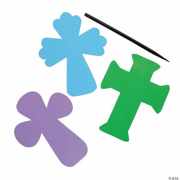 Senior Crafts |  4″ Religious Bright Colors Magic Color Scratch Crosses – 24 Pc. Craft & Hobby Supplies Senior Crafts