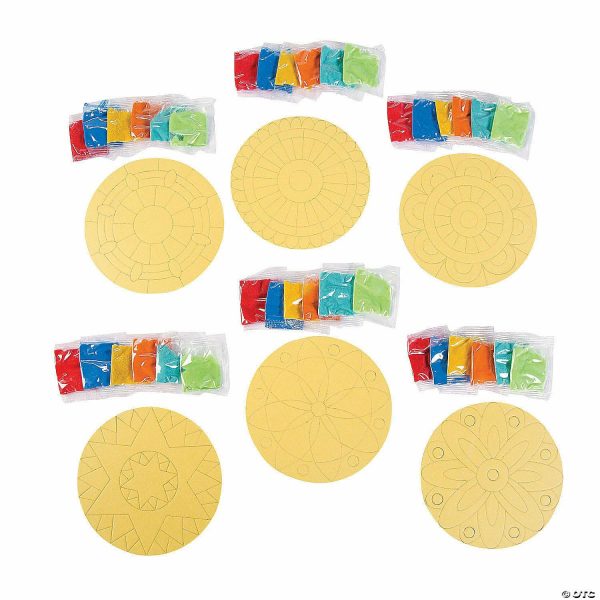 Senior Crafts |  5″ Mandala Circle Sand Art Self-Adhesive Cardboard Pictures – 24 Pc. Craft & Hobby Supplies Senior Crafts