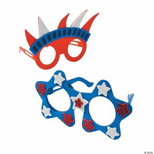 Senior Crafts |  6 3/4″ x 4 3 4″ Patriotic Red, White & Blue Glasses Craft Kit – Makes 12 Craft & Hobby Supplies Senior Crafts