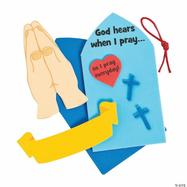 Senior Crafts |  6″ God Hears When I Pray Sign Foam Craft Kit- Makes 12 Craft & Hobby Supplies Senior Crafts