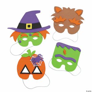 Senior Crafts |  9 3/4″ Halloween Characters Half Mask Foam Craft Kit – Makes 12 Craft & Hobby Supplies Senior Crafts