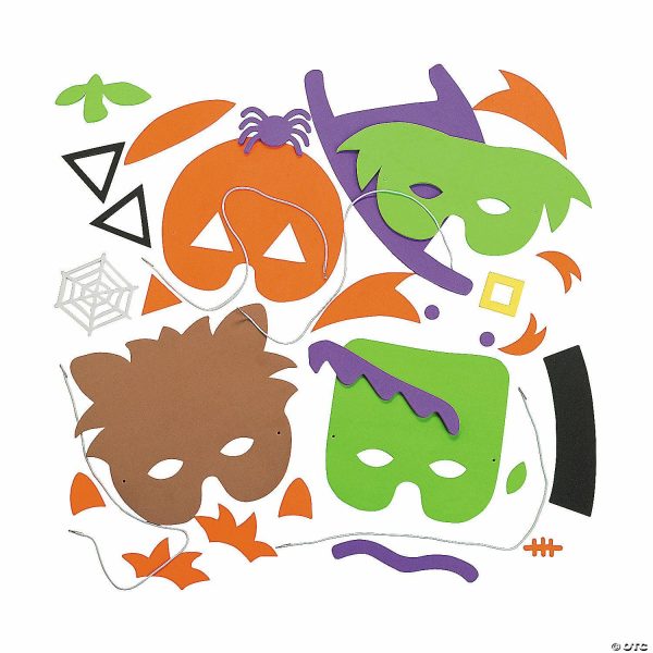 Senior Crafts |  9 3/4″ Halloween Characters Half Mask Foam Craft Kit – Makes 12 Craft & Hobby Supplies Senior Crafts