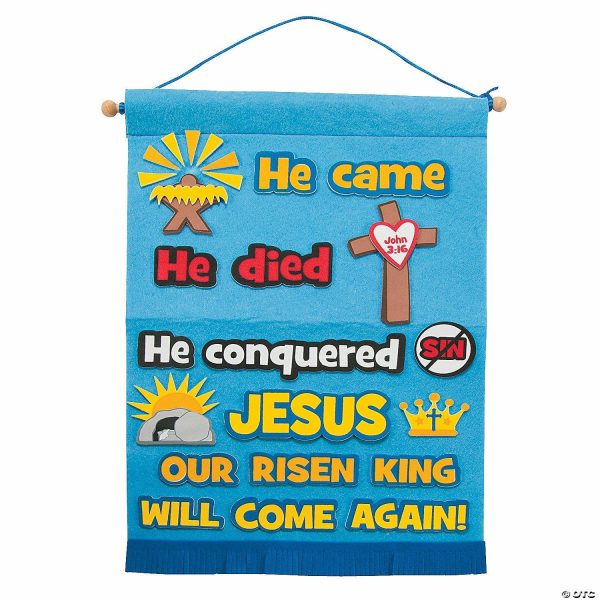 Senior Crafts |  9″ x 14″ Life of Christ Felt Banner Sign Craft Kit – Makes 12 Craft & Hobby Supplies Senior Crafts